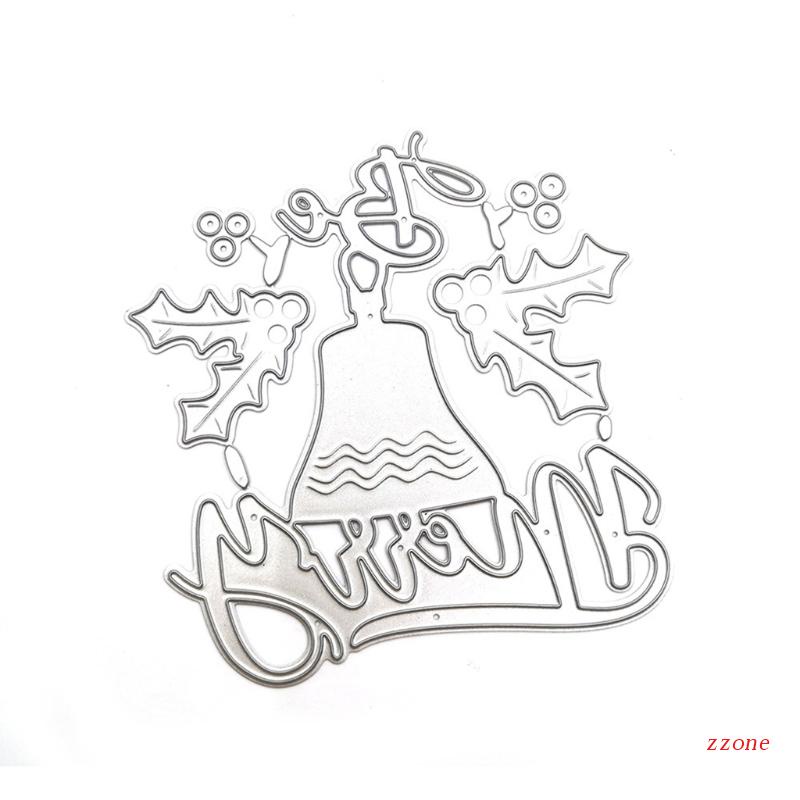 Cetakan Stensil Cutting Dies Motif Lonceng Natal Bahan Metal Untuk Scrapbook / Craft DIY / Embossing