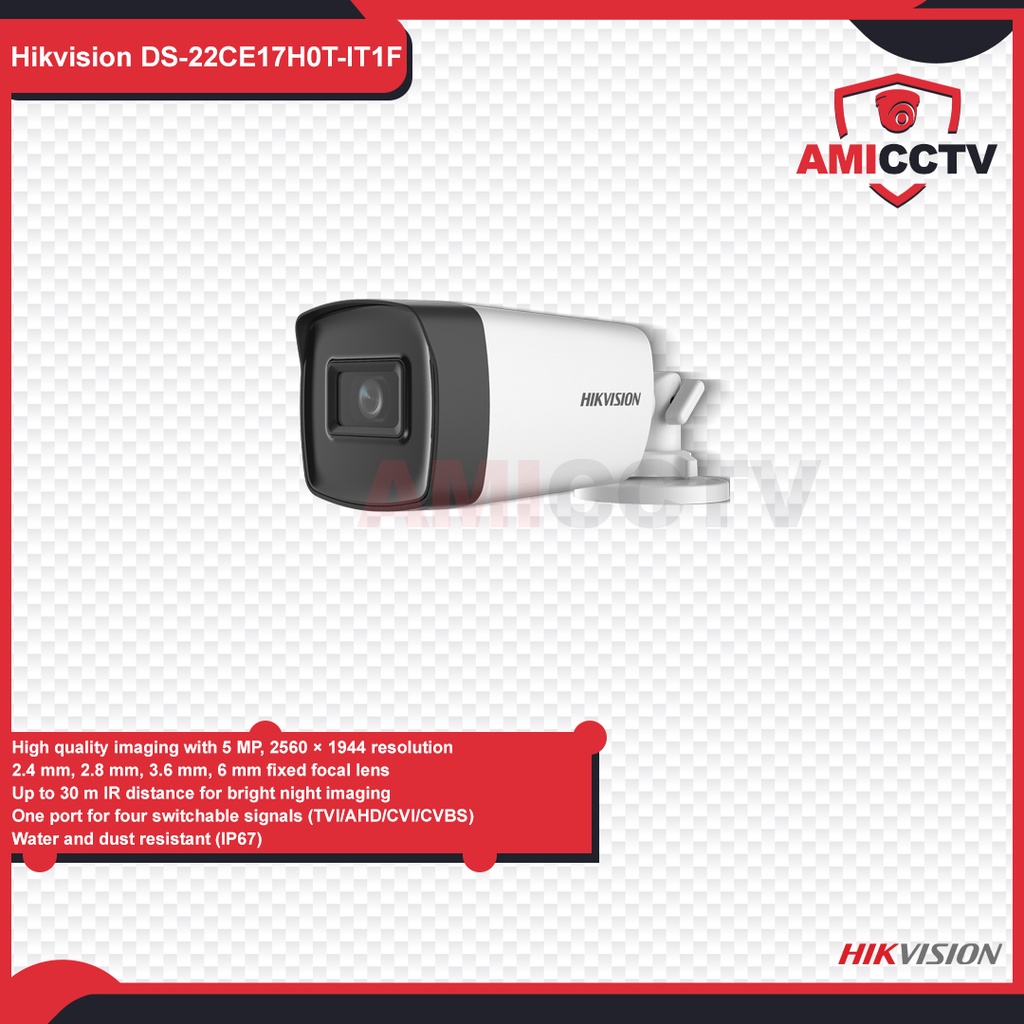 Camera CCTV Hikvision 5MP Outdoor DS-2CE17H0T-IT1F