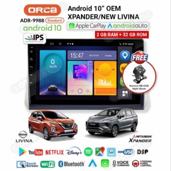 Jual sparepart Tv Mobil OEM Head Unit Mitsubishi XPANDER OEM XPANDER ORCA  Diskon