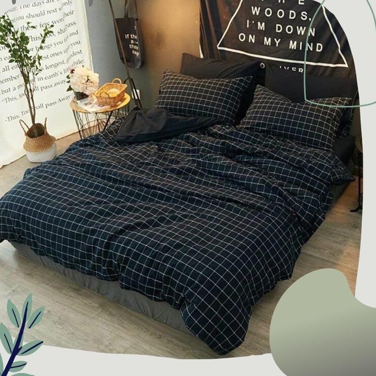 Segera belanja--sprei kotak dan sprei polos hitam/abu abu/merah/biru/putih ( tanpa bedcover)