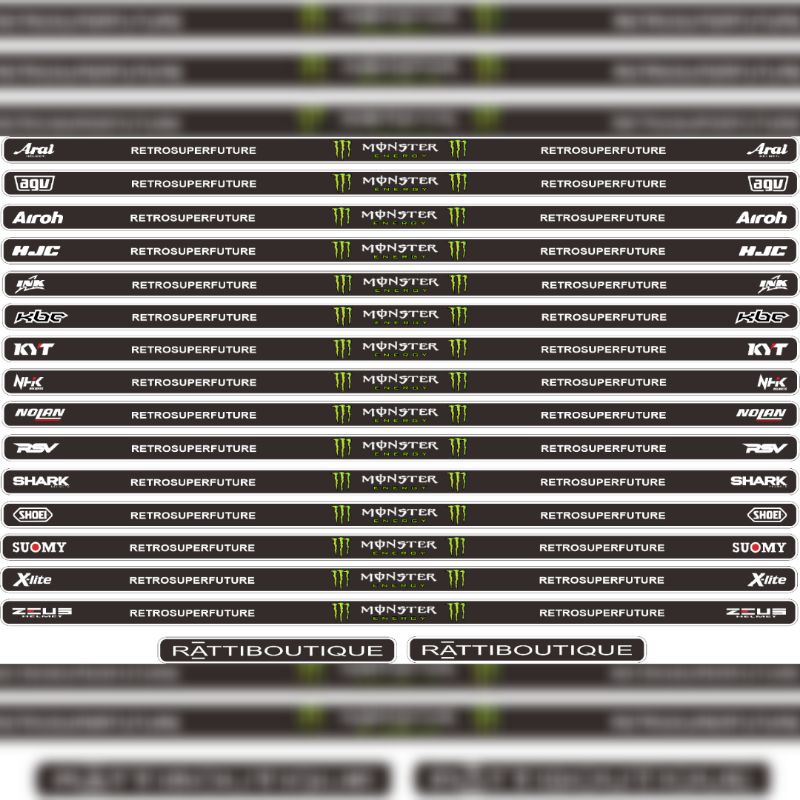 sticker visor helm, stiker visor helm, monster energy