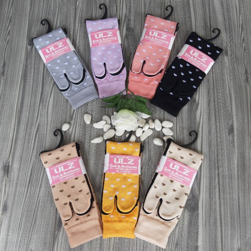 Kaos Kaki Jempol Muslimah Motif HATI KECIL Warna Pastel