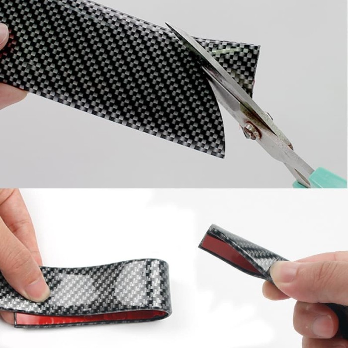Stiker list karet Vinyl Carbon Fiber body Mobil