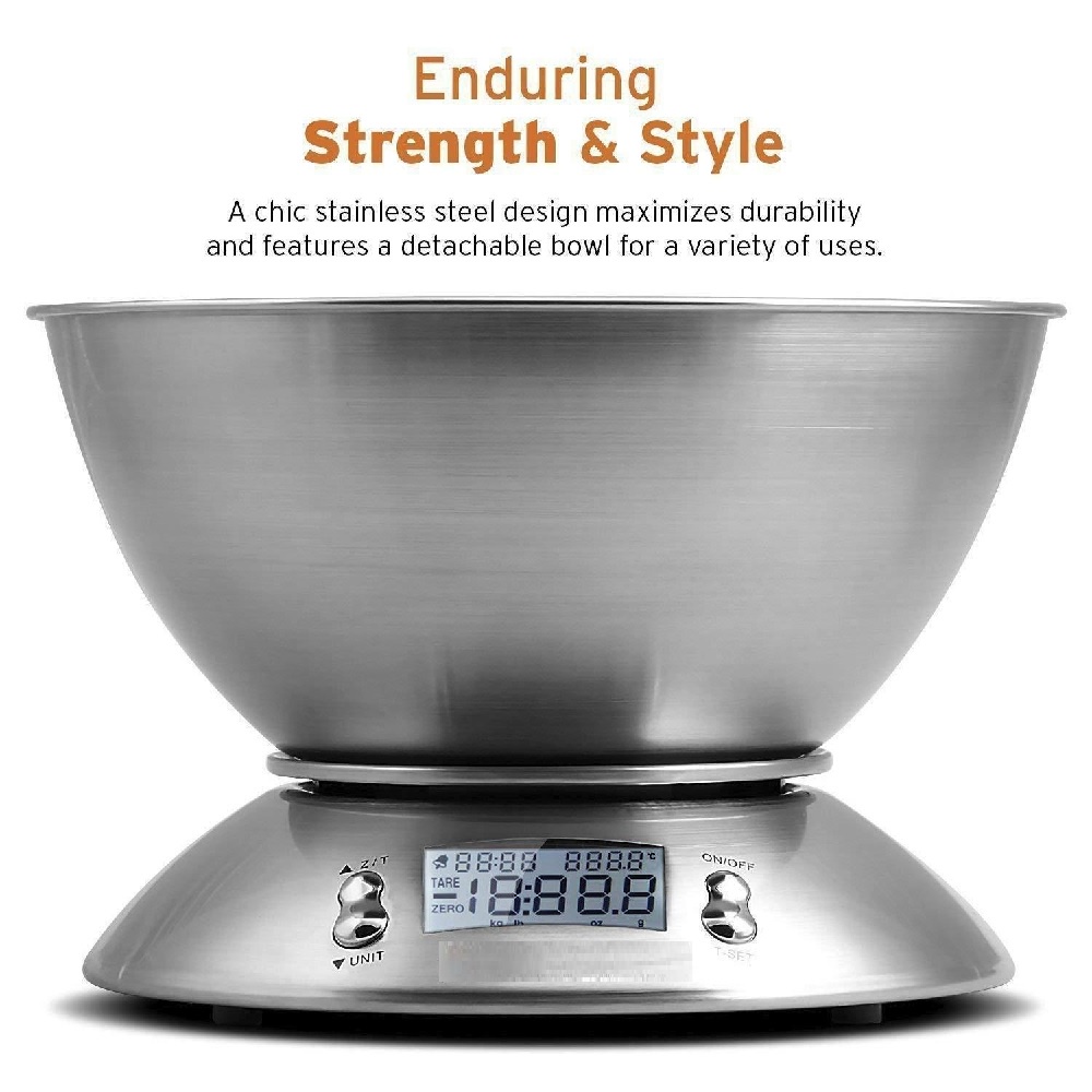 Timbangan Dapur 5 Kg Max - Lengkap Dengan Mangkuk Stainless Steel 1.8L