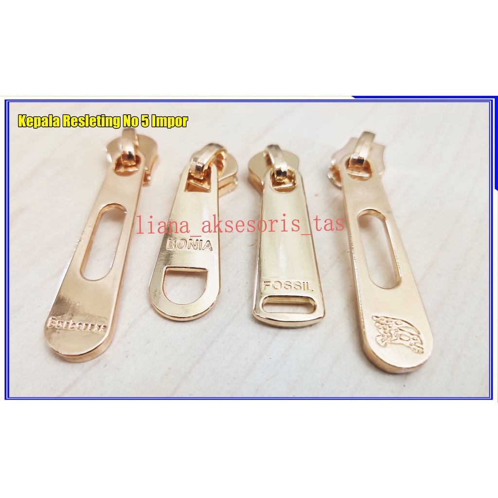 -Kepala Sleting Tas - Kepala Resleting Tas no 5 Impor (@1 pcs) untuk daun resleting tas selempang, t