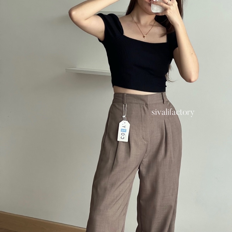 SIVALI Carla Pants 442 - Celana Kulot Wanita - Loose Pants - Celana Kantor Formal / Casual