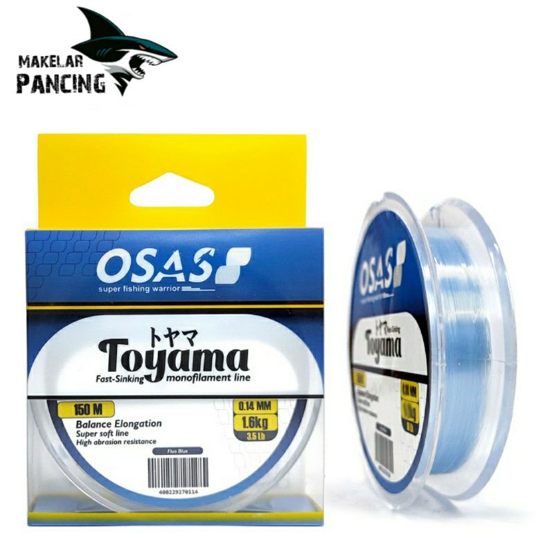 Senar Osas Toyama Fluro Blue 150M Awet Kuat Murah Cepat Tenggelam