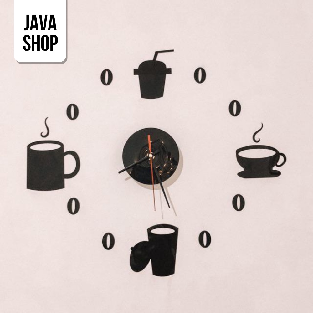 JAVASHOP Jam Dinding Model Kopi Cafe Dekorasi Unik DIY