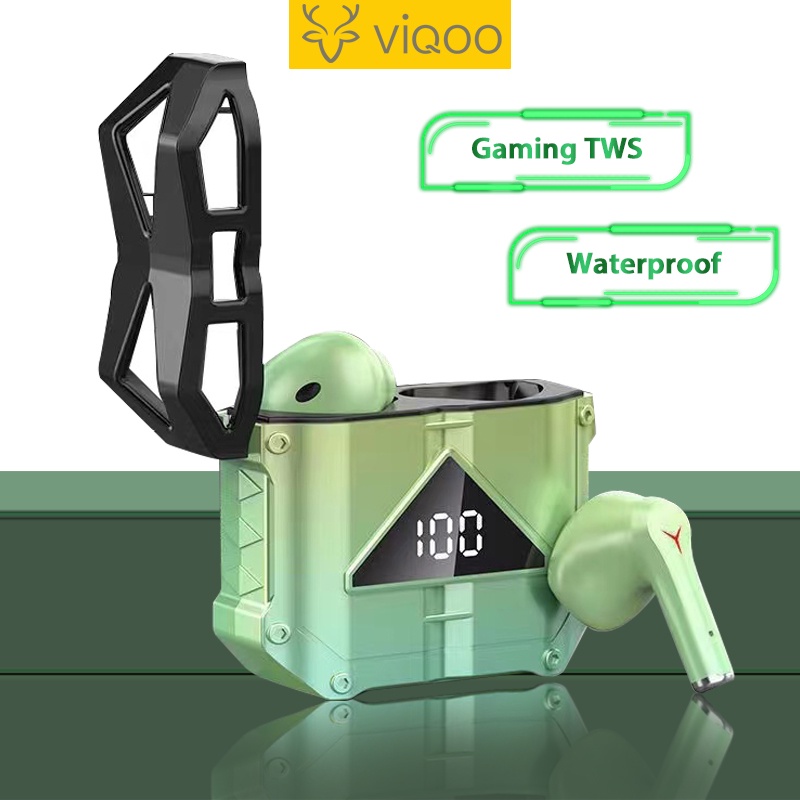 【COD】Viqoo Headset Bluetooth TWS Gaming Headset JX30 Headphone 3D Stereo Sejati