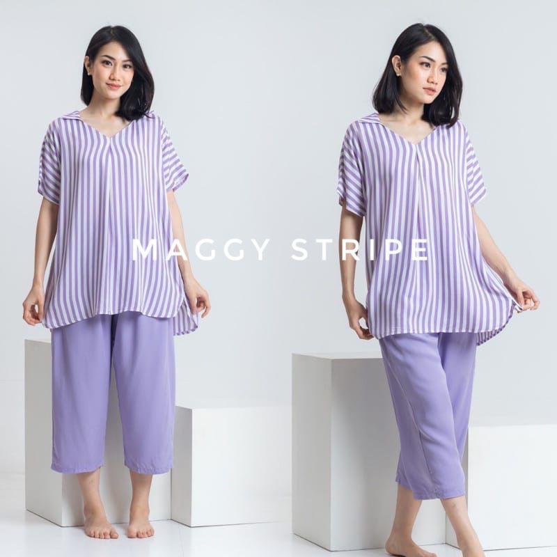 Setelan Maggy Stripe 7/8 Cringkle airflow