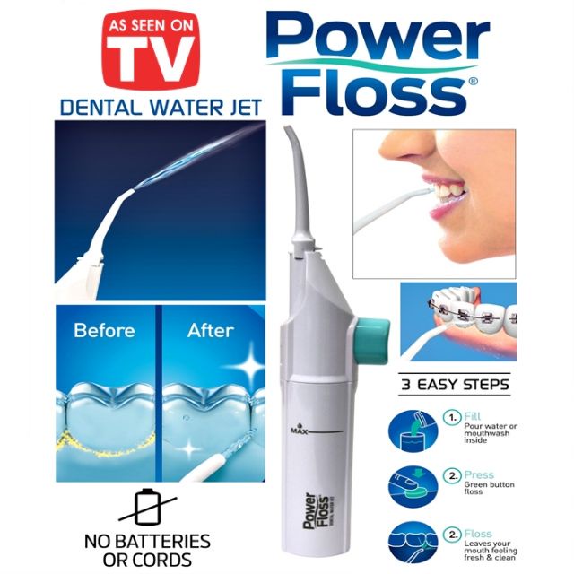 ✅ 100% Asli Power Floss Dental Water Jet Alat Pembersih Gigi Semprot Karang Gigi Pembersih Sela Gigi