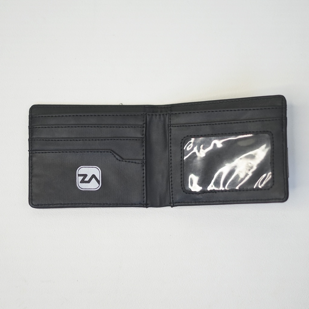 DOMPET LIPAT PRIA ZA-117 KULIT SINTETIS PVC ZA-117 HORIZONTAL BLACK GREY