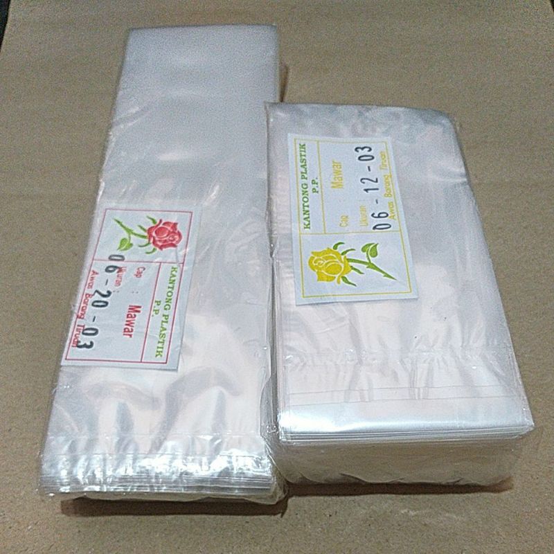 Plastik bening PP 6x12, 6x20