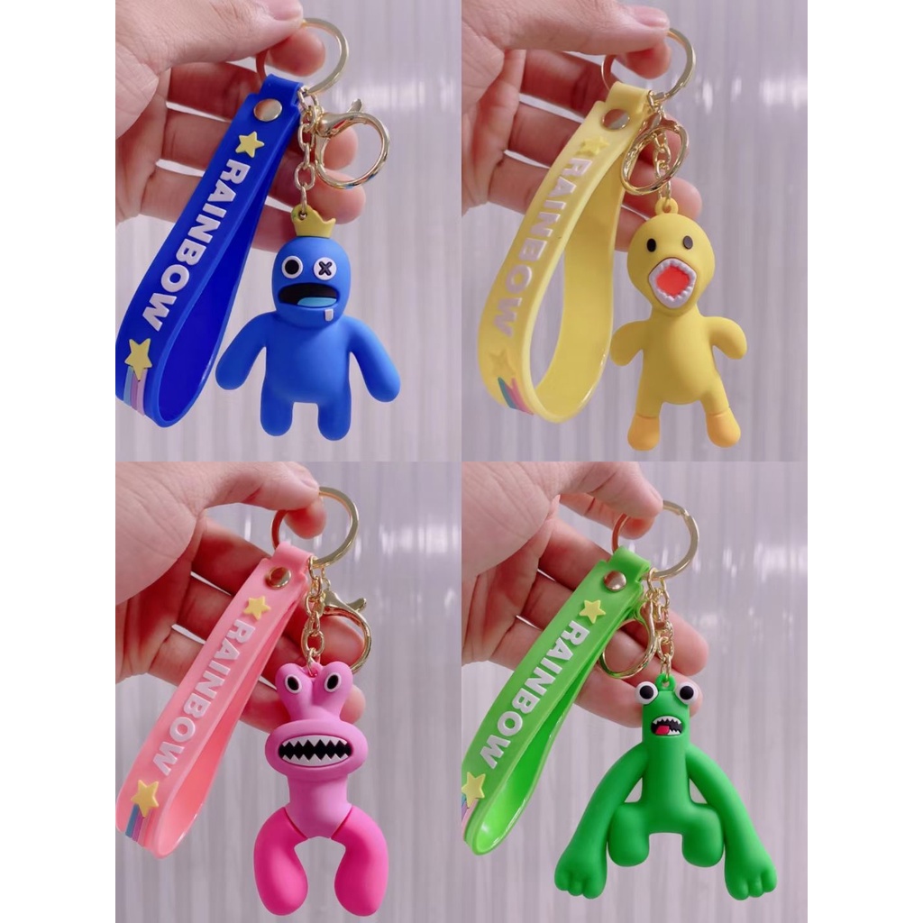 Gantungan Kunci Bentuk Kartun Anime Roblox Rainbow Friend Bahan PVC Untuk Hadiah Natal Anak