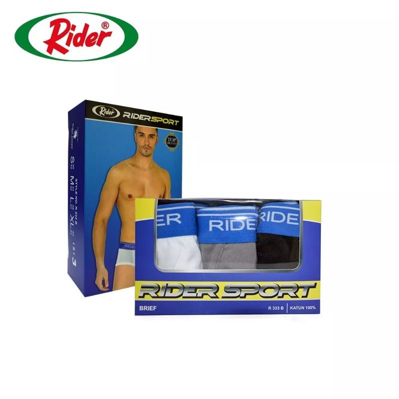3PCS CELANA DALAM PRIA BOXER RIDER SPOR ART:R333B | SEMPAK PRIA RIDER SPORT