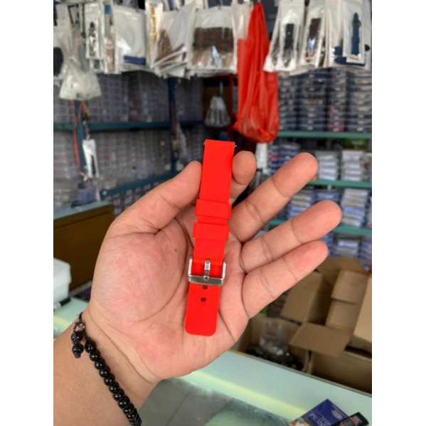 Strap Tali Jam Tangan Silikon lembut 18mm merah 9909 new produk