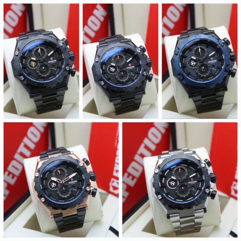 JAM TANGAN PRIA EXPEDITION E 6797 M / E6797 / 6797 ORIGINAL CHRONOGRAPH RANTAI GARANSI RESMI 1 TAHUN
