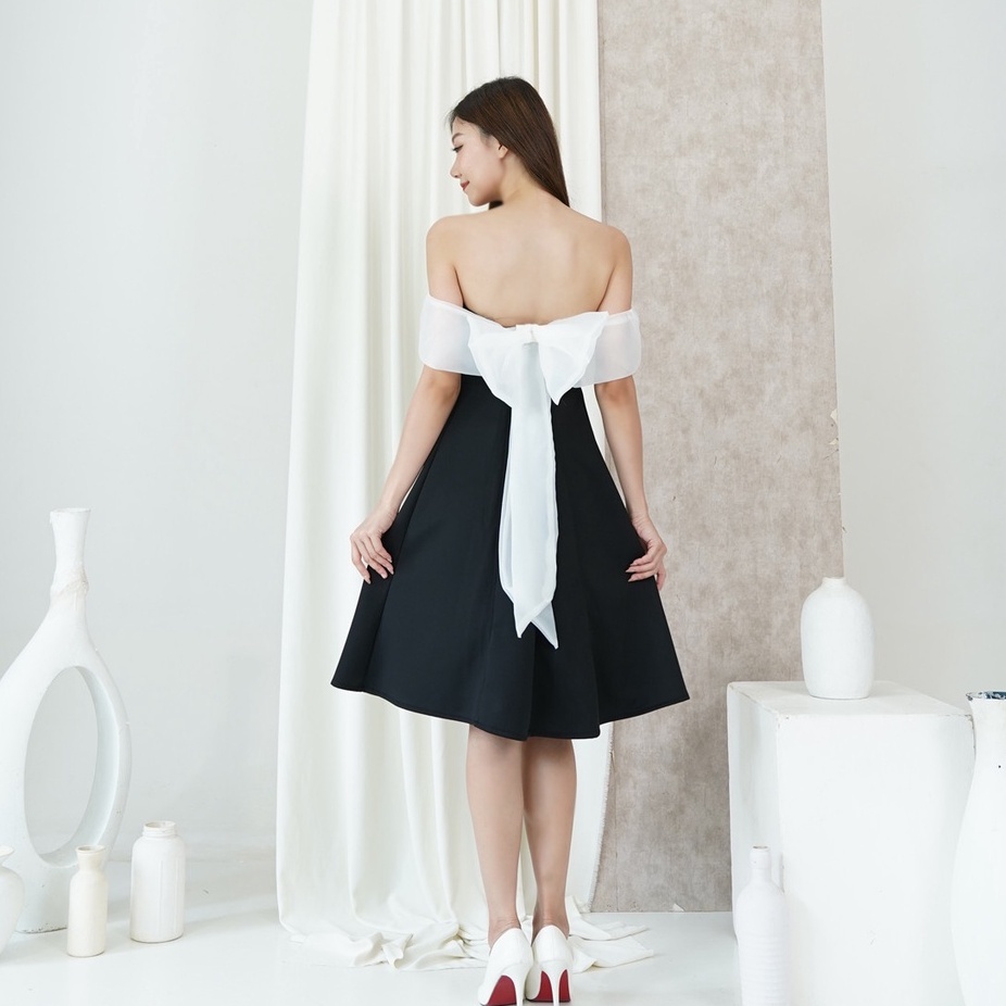 DRESS MINI JISOO - Gaun Pesta Kekinian | Dress Natal 2022 | Gaun Kondangan - Pesta pernikahan Korean