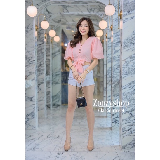 ATASAN ZOOZY MODEL CROP LENGAN PUFF/BLOUSE BANGKOK (BJZY333)