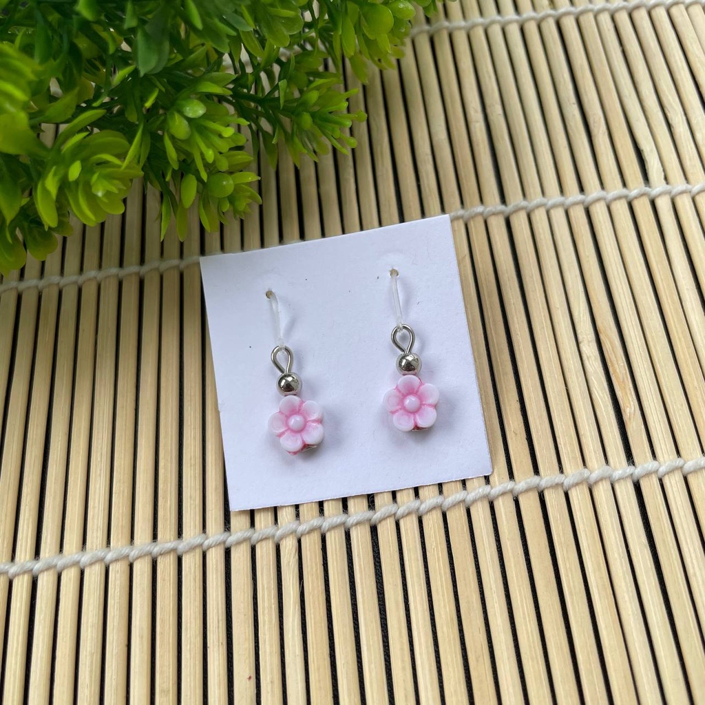 HANDMADE ANTING ANAK/DEWASA KAITAN PLASTIK MOTIF SAKURA XS