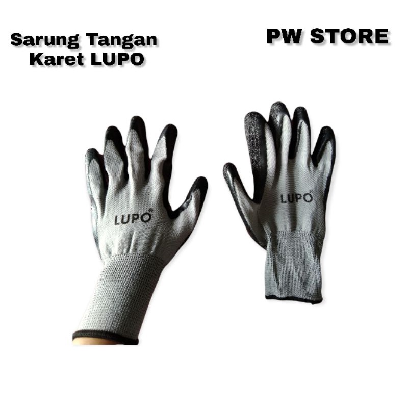 Sarung Tangan Kerja Kombinasi Katun Karet Anti Cutting Merk Lupo [ST LUPO ECER]