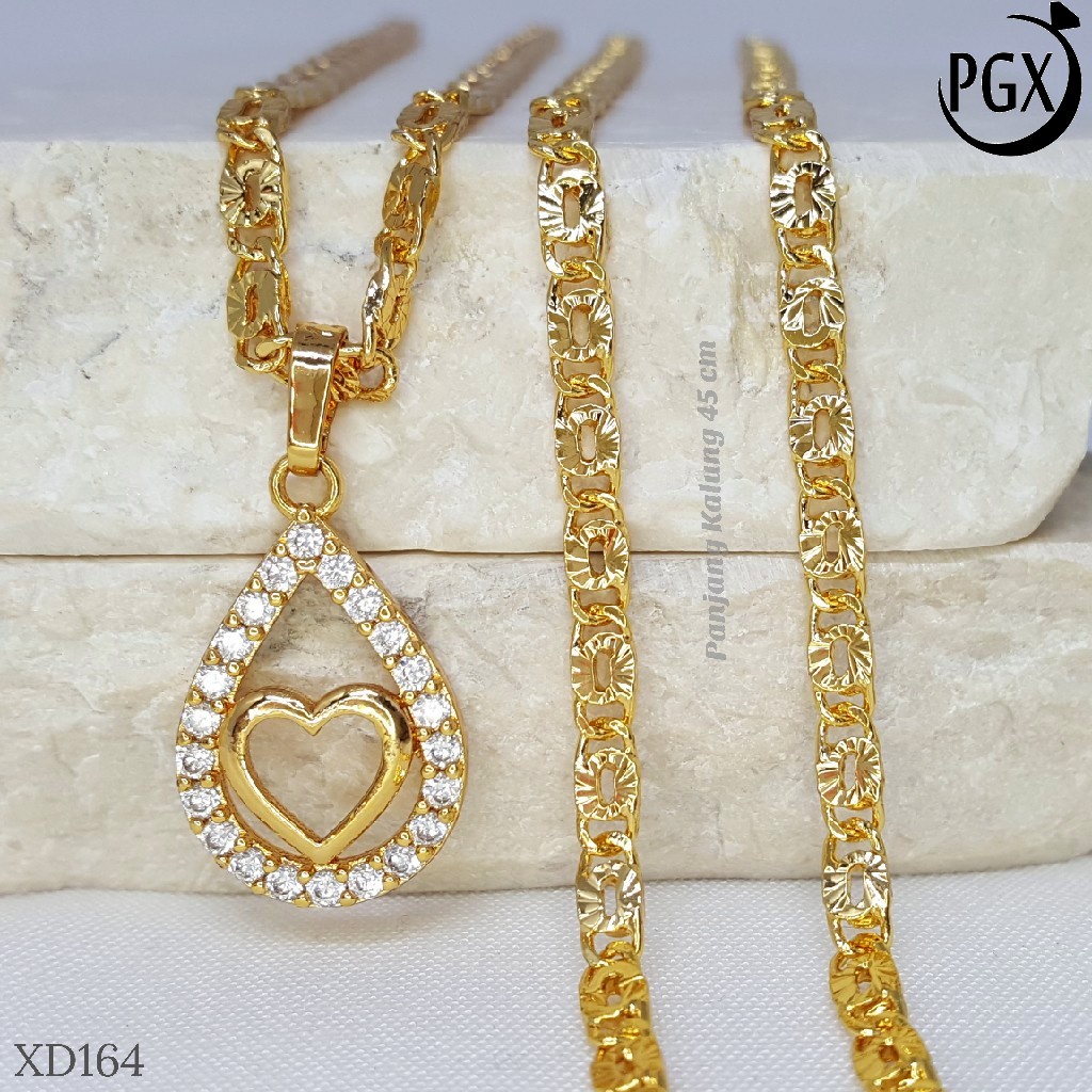 PGX Kalung Wanita Xuping Aksesoris Fashion Perhiasan Lapis Emas XD164