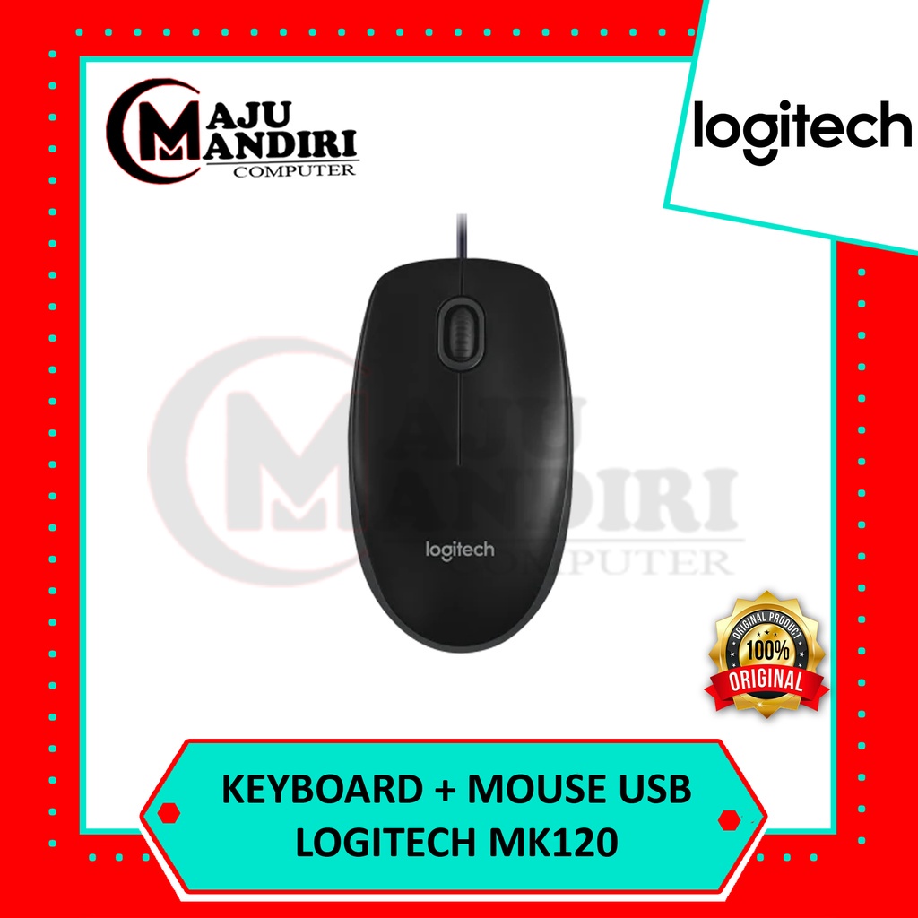 PAKET MOUSE KEYBOARD LOGITECH MK120 (KEYBOARD USB + MOUSE USB )