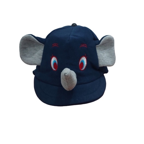 Topi Anak Gajah Usia 1-3 Tahun Laki Perempuan Bahan Kaos Fleece