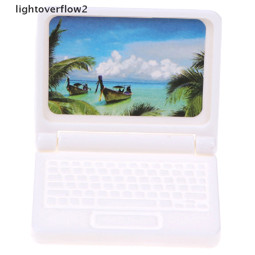 (lightoverflow2) Mainan Miniatur Komputer / laptop Modern Untuk Aksesoris Rumah Boneka (ID)