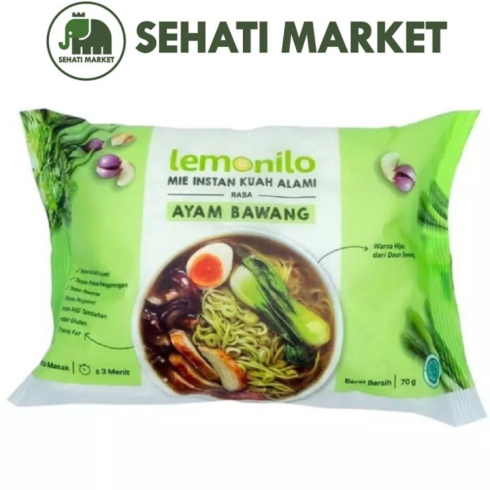 

TERLARIS Mie Instan Lemonilo Sehat goreng / kuah kari ayam bawang pedas korea - Ayam Bawang