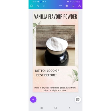 

VANILLA FLAVOUR POWDER 1000 GR