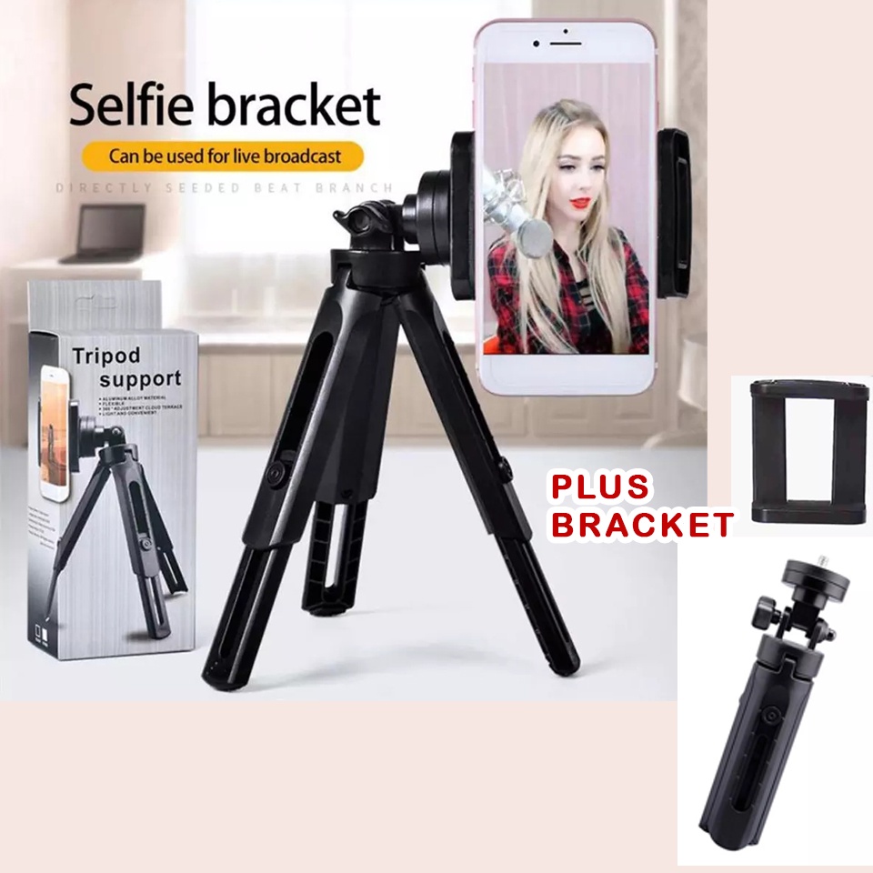 Tripod Mini Dudukan Ponsel Portable Selfie Kamera Video Live Konten