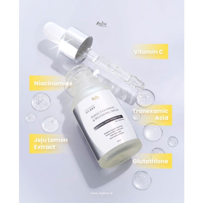 Reglow Serum Whitening - Serum Reglow - Serum Glowing - Serum Penghilang Flek Hitam - Noda Wajah - Serum Penghilang Jerawat - Serum Pencerah Kulit Wajah