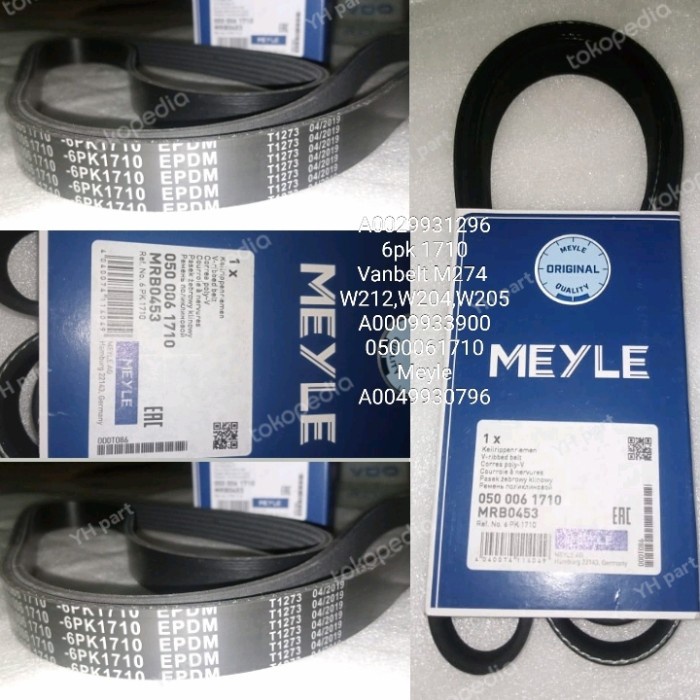 A0029931296 6Pk 1710 Vanbelt M274 W212,W204,W205 A0009933900 Meyle