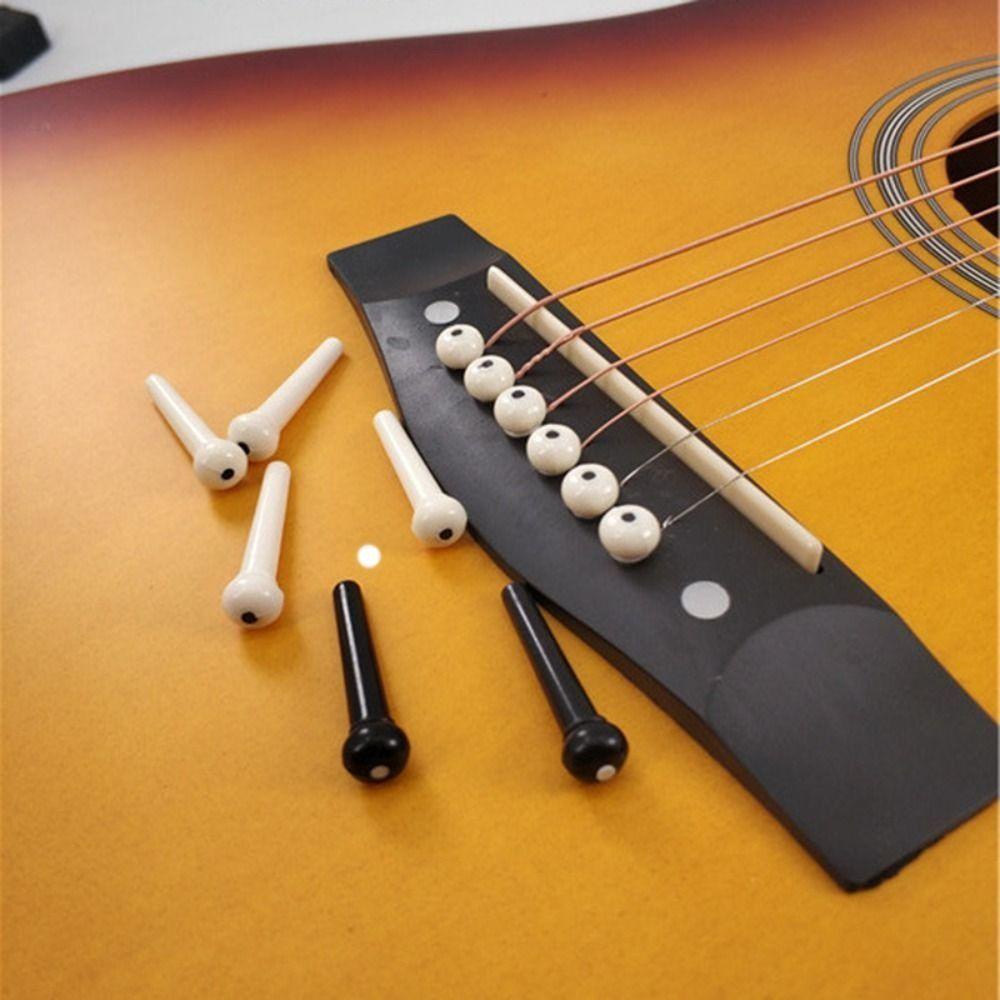 Lanfy Pin Jembatan Gitar Pasak 12 Pcs/set Pin Senar Logam Pengganti Instrumen Aksesoris Gitar Instrumen Senar Bagian Gitar Pasak Gitar