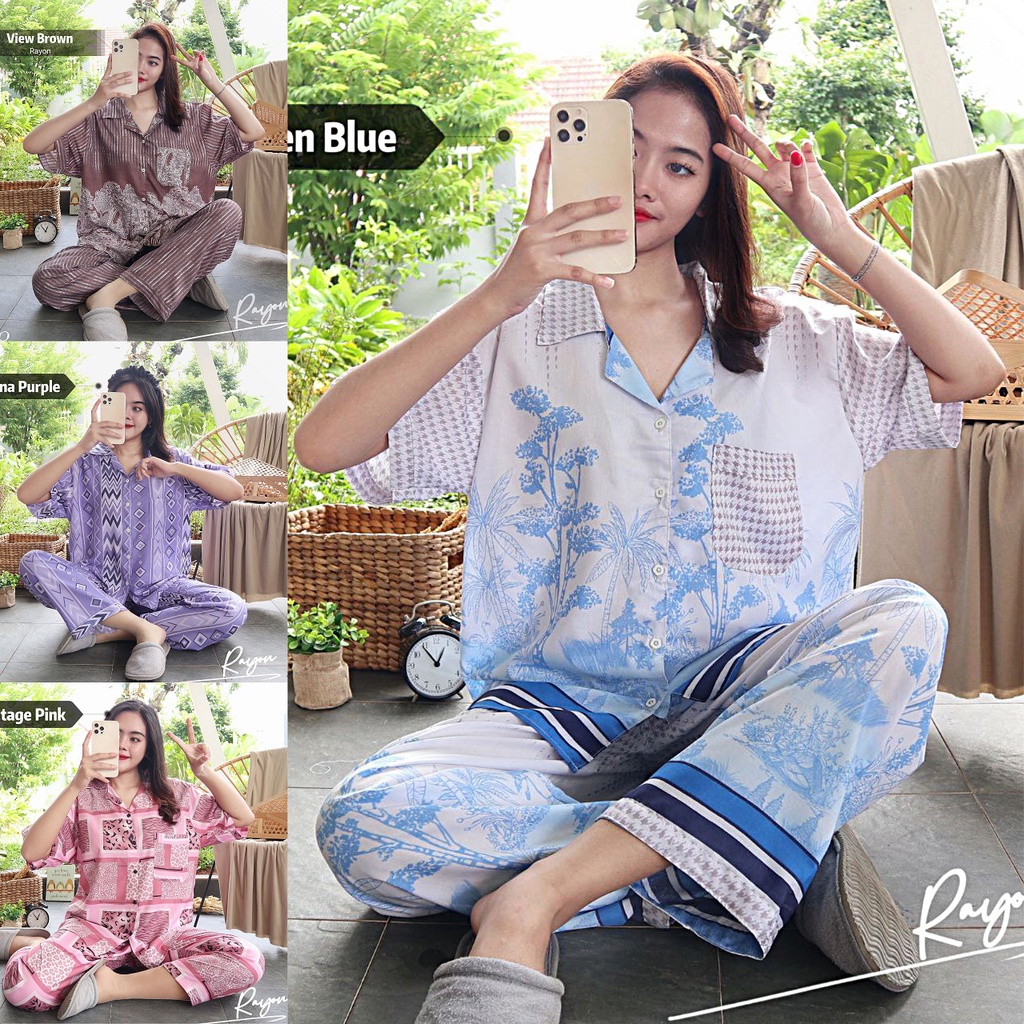 NUZ IZANY Piyama CP L One Set allsize dewasa Rayon LEMES ADEM