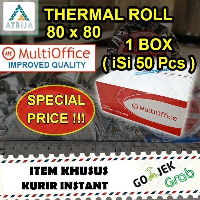 

Kertas Thermal Multioffice Kertas Thermal Roll 80X80 Khusus Gojek/Grab Instant