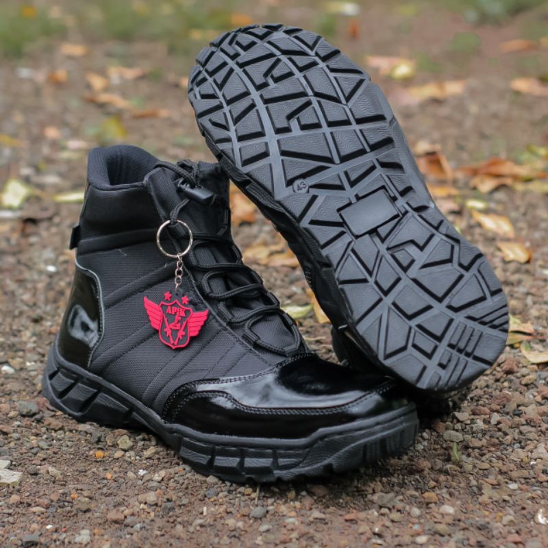 SEPATU PDL NINJA TITAN PENDEK MERK APIK BAHAN KULIT SAPI ASLI SEPATU PDL DINAS LAPANGAN TNI POLRI SECURITY SATPAM SEPATU PDL POLANTAS MODEL TERBARU