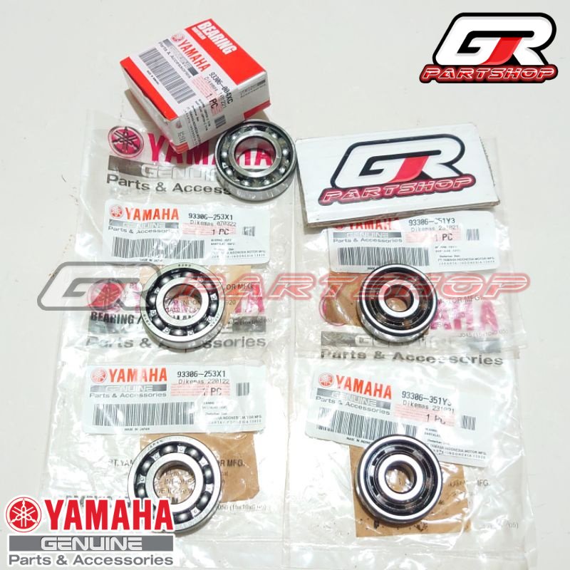 BEARING SET GEARBOX MIO J GT SOUL GT 115 FINO FI XRIDE 115 ORIGINAL YAMAHA BERING KLAHER LAHER LAKER LAHAR RASIO GIRBOX GEAR GIR BOX GARDAN TRANSMISI ORI YGP