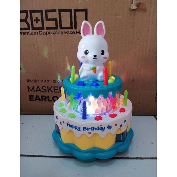 Mainan Kue Ulang Tahun Bergerak Music Led Lilin Mainan Kue Ultah Anak Zayanaputri