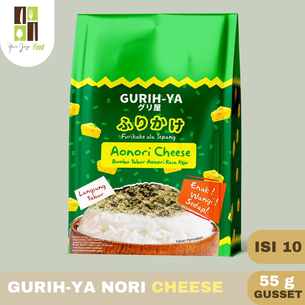 Gurih-Ya ISI 10 Nori Tabur Rumput Laut [Ori/Pedas/Keju/Bonito] GUSSET