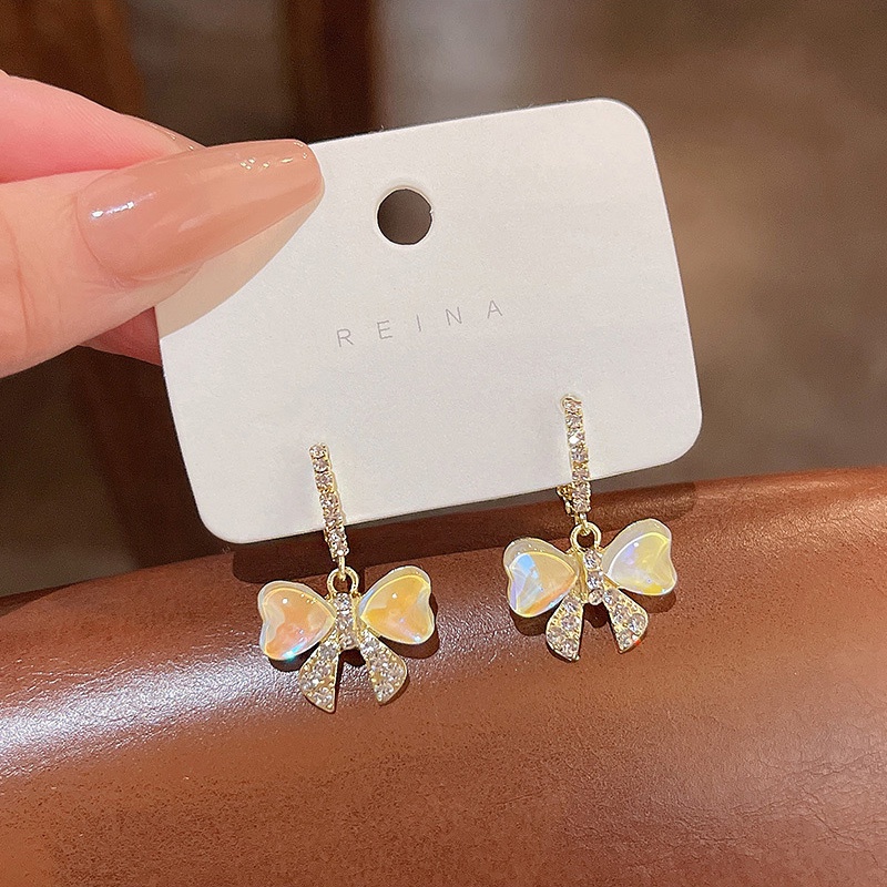 Anting Gantung Panjang Model Pita Bahan silver 925 Untuk Wanita