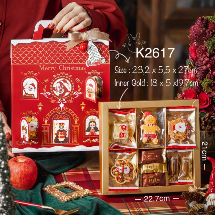 

(3pcs) Kotak Natal K2617 Christmas Box Merah Premium K26