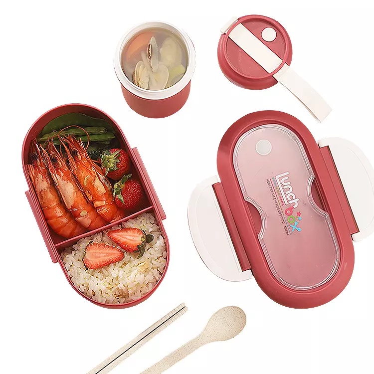 DEOS TERBARU KOTAK MAKAN BEKAL LUNCHBOX SET ANTI TUMPAH KODE BL 22135A