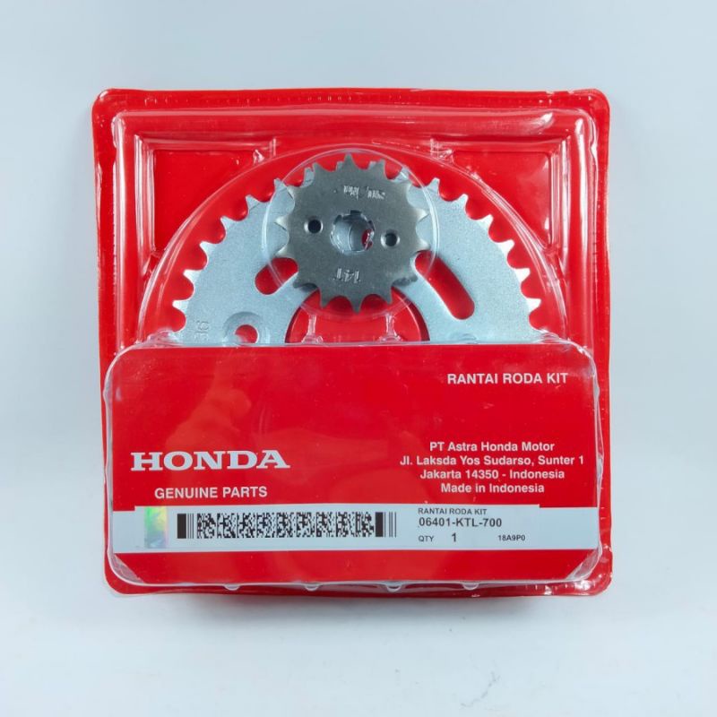 06401-KTL-700 gear set rantai roda belakang supra fit new harga 1 set asli honda