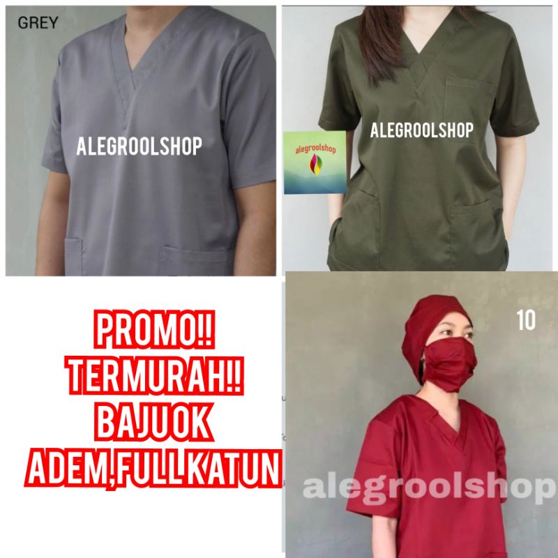 (S-XXL)BAJU OK LENGAN PENDEK BAJU DOKTER BAJU OPERASI SERAGAM MEDIS SETELAN BAJU PENDEK BAJU OKA SERAGAM OK SCRUB DOKTER