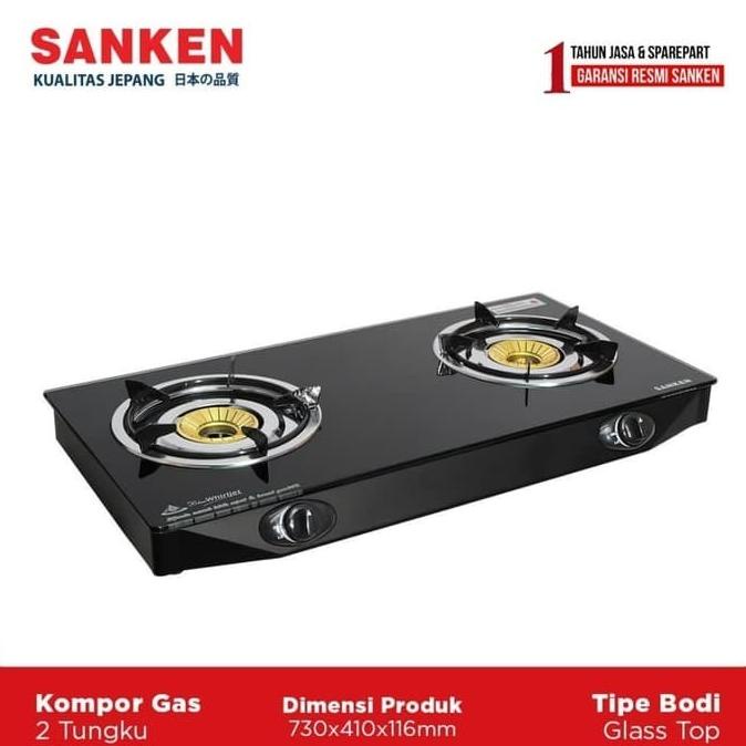 TERLARIS SANKEN Kompor Gas Kaca 2 Tungku SG-369DX2 /PERALATAN MASAK SET/PANCI PRESTO/PANCI SET/WAJAN