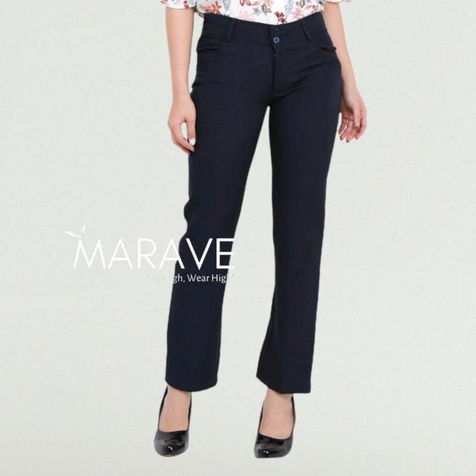 celana kerja wanita bahan kain panjang marave / celana kantor wanita Termurah