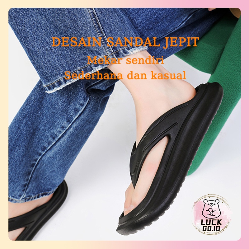 Sandal Jepit Wanita Sandal Jelly Korean Import Sendal Wanita Terbaru 2022 Sandal Slop Kamar Empuk Nyaman Tebal Rumah High Quality