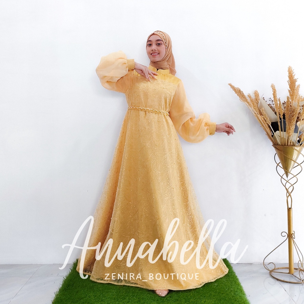 ANNABELA GAUN pesta pengantin mewah full tulle bordir / baju kondangan / prewedding / lamaran / wisuda / wedding bisa dipesan couple / tersedia ukuran kecil hingga jumbo